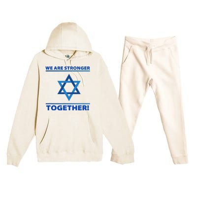 Support Israel Stronger Together Jewish David Star Premium Hooded Sweatsuit Set