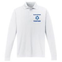 Support Israel Stronger Together Jewish David Star Performance Long Sleeve Polo