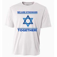 Support Israel Stronger Together Jewish David Star Cooling Performance Crew T-Shirt