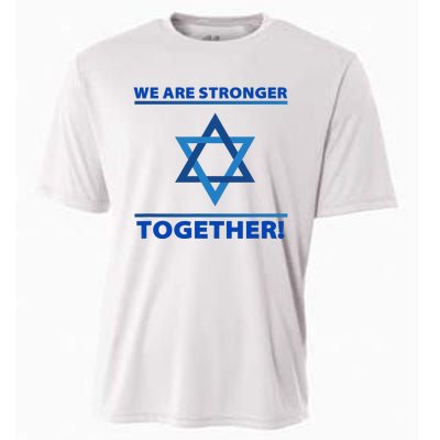 Support Israel Stronger Together Jewish David Star Cooling Performance Crew T-Shirt