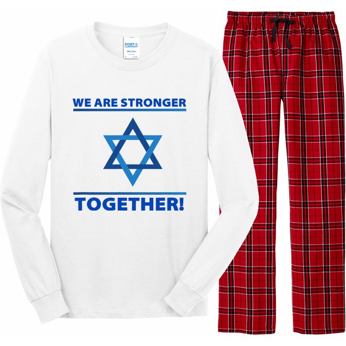 Support Israel Stronger Together Jewish David Star Long Sleeve Pajama Set