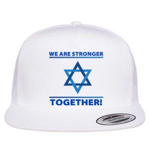 Support Israel Stronger Together Jewish David Star Flat Bill Trucker Hat