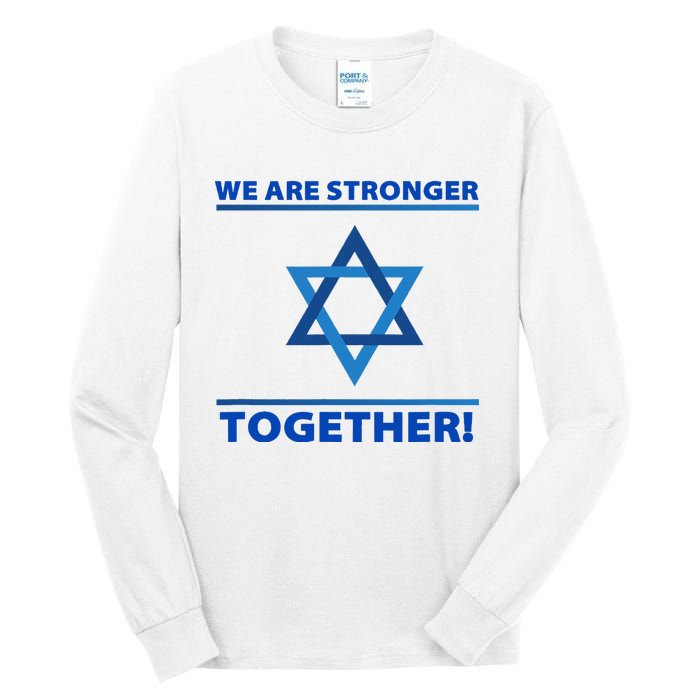 Support Israel Stronger Together Jewish David Star Tall Long Sleeve T-Shirt