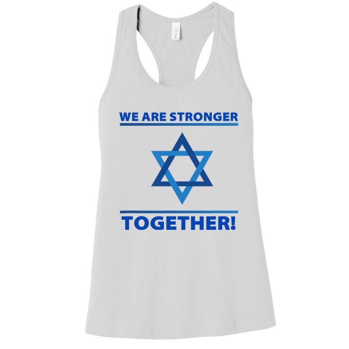 Support Israel Stronger Together Jewish David Star Women's Racerback Tank