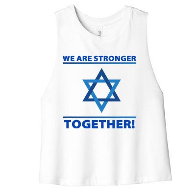 Support Israel Stronger Together Jewish David Star Women's Racerback Cropped Tank