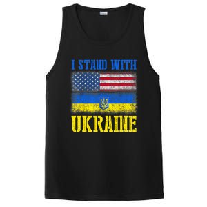 Support I Stand With Ukraine American Ukrainian Flag Gift PosiCharge Competitor Tank