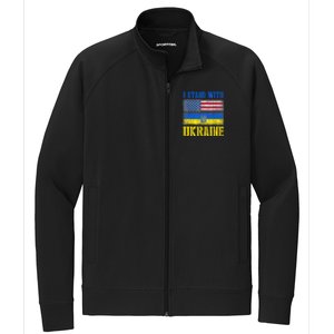 Support I Stand With Ukraine American Ukrainian Flag Gift Stretch Full-Zip Cadet Jacket