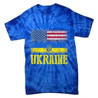 Support I Stand With Ukraine American Ukrainian Flag Gift Tie-Dye T-Shirt