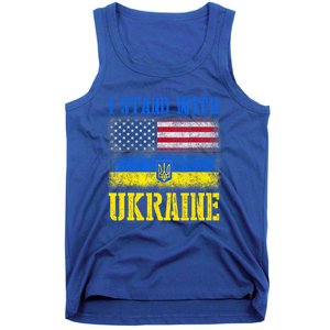 Support I Stand With Ukraine American Ukrainian Flag Gift Tank Top