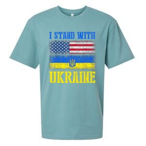 Support I Stand With Ukraine American Ukrainian Flag Gift Sueded Cloud Jersey T-Shirt