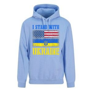 Support I Stand With Ukraine American Ukrainian Flag Gift Unisex Surf Hoodie