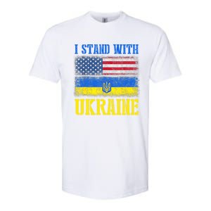 Support I Stand With Ukraine American Ukrainian Flag Gift Softstyle CVC T-Shirt