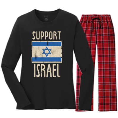 Support Israel Strong Israeli–Palestinian Conflict Women's Long Sleeve Flannel Pajama Set 