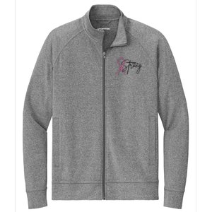 She Is Strong Breast Cancer Awareness Stretch Full-Zip Cadet Jacket