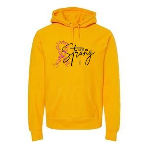 She Is Strong Breast Cancer Awareness Premium Hoodie