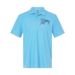 She Is Strong Breast Cancer Awareness Softstyle Adult Sport Polo