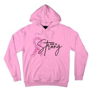 She Is Strong Breast Cancer Awareness Hoodie