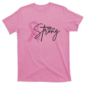 She Is Strong Breast Cancer Awareness T-Shirt