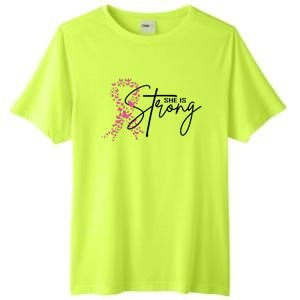 She Is Strong Breast Cancer Awareness Tall Fusion ChromaSoft Performance T-Shirt