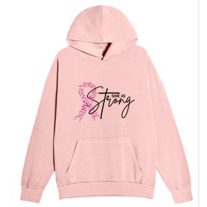 She Is Strong Breast Cancer Awareness Urban Pullover Hoodie