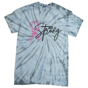 She Is Strong Breast Cancer Awareness Tie-Dye T-Shirt