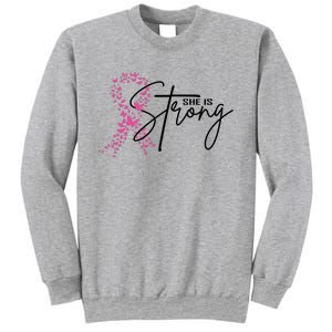 She Is Strong Breast Cancer Awareness Sweatshirt