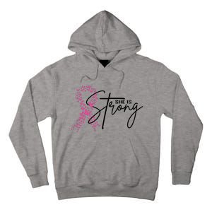 She Is Strong Breast Cancer Awareness Tall Hoodie