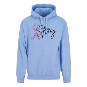 She Is Strong Breast Cancer Awareness Unisex Surf Hoodie