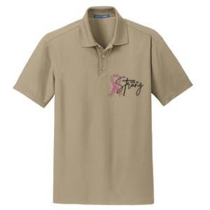 She Is Strong Breast Cancer Awareness Dry Zone Grid Polo