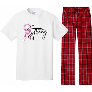 She Is Strong Breast Cancer Awareness Pajama Set