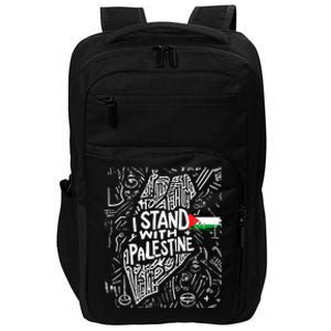 Support I Stand With Palestine Free Palestine Flag Arabic Impact Tech Backpack