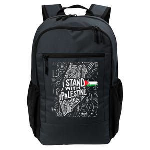 Support I Stand With Palestine Free Palestine Flag Arabic Daily Commute Backpack