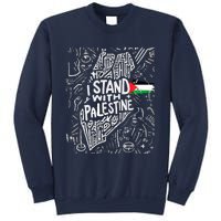 Support I Stand With Palestine Free Palestine Flag Arabic Sweatshirt