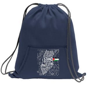 Support I Stand With Palestine Free Palestine Flag Arabic Sweatshirt Cinch Pack Bag