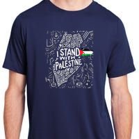 Support I Stand With Palestine Free Palestine Flag Arabic Adult ChromaSoft Performance T-Shirt