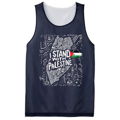 Support I Stand With Palestine Free Palestine Flag Arabic Mesh Reversible Basketball Jersey Tank