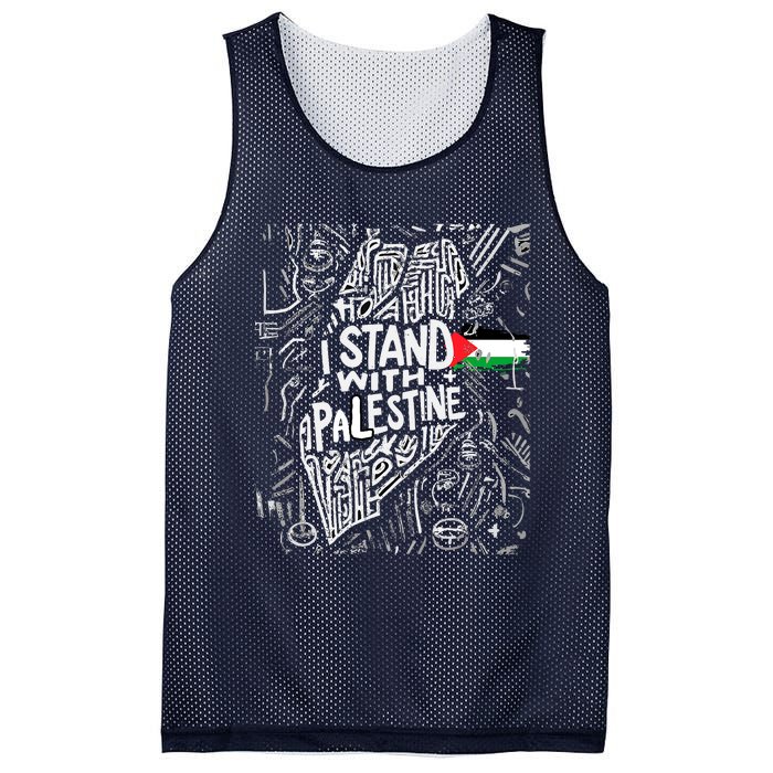 Support I Stand With Palestine Free Palestine Flag Arabic Mesh Reversible Basketball Jersey Tank