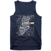 Support I Stand With Palestine Free Palestine Flag Arabic Tank Top