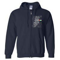 Support I Stand With Palestine Free Palestine Flag Arabic Full Zip Hoodie