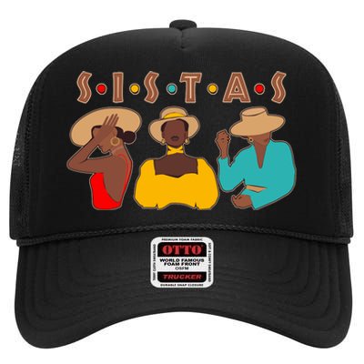 Sistas Stylish African American High Crown Mesh Back Trucker Hat