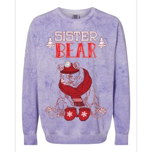 Sister Bear Christmas Santa Family Matching Pajamas Colorblast Crewneck Sweatshirt