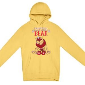 Sister Bear Christmas Santa Family Matching Pajamas Premium Pullover Hoodie