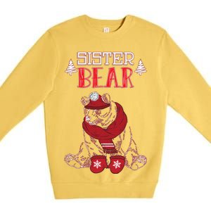 Sister Bear Christmas Santa Family Matching Pajamas Premium Crewneck Sweatshirt