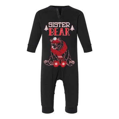 Sister Bear Christmas Santa Family Matching Pajamas Infant Fleece One Piece