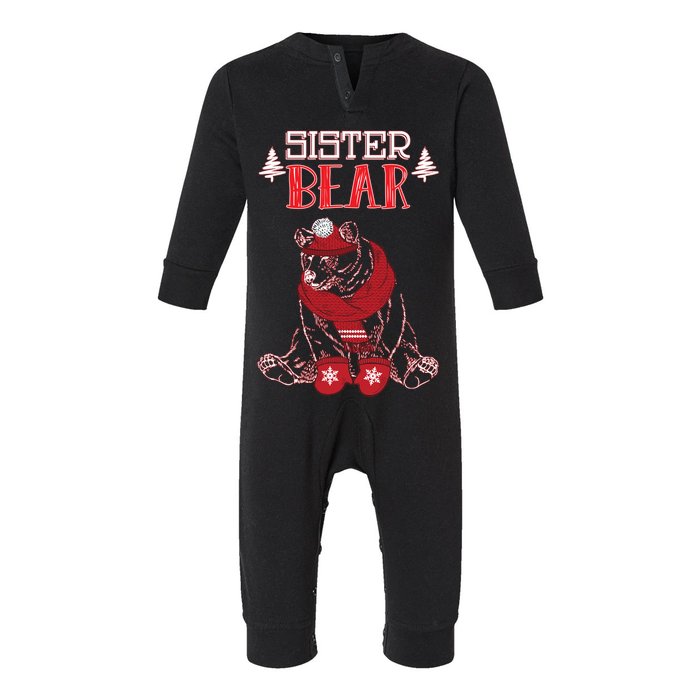 Sister Bear Christmas Santa Family Matching Pajamas Infant Fleece One Piece