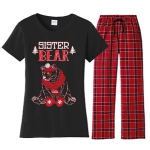 Sister Bear Christmas Santa Family Matching Pajamas Women's Flannel Pajama Set