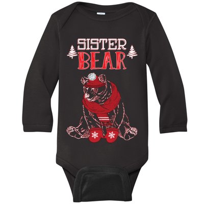 Sister Bear Christmas Santa Family Matching Pajamas Baby Long Sleeve Bodysuit