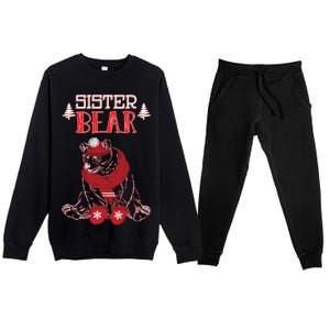 Sister Bear Christmas Santa Family Matching Pajamas Premium Crewneck Sweatsuit Set