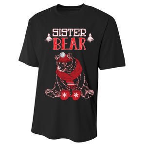 Sister Bear Christmas Santa Family Matching Pajamas Performance Sprint T-Shirt