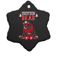 Sister Bear Christmas Santa Family Matching Pajamas Ceramic Star Ornament